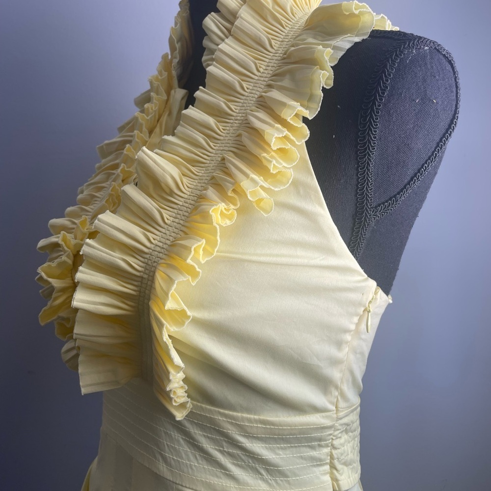 NWT BCBG yellow Ruffle Mini Dress minor flaw